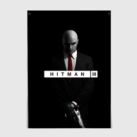 Постер с принтом Hitman 3 в Тюмени, 100% бумага
 | бумага, плотность 150 мг. Матовая, но за счет высокого коэффициента гладкости имеет небольшой блеск и дает на свету блики, но в отличии от глянцевой бумаги не покрыта лаком | hitman | hitman 3 | hitman iii | красный | надпись | хитман | хитман 3