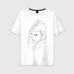 Женская футболка хлопок Oversize с принтом Warrior woman в Тюмени, 100% хлопок | свободный крой, круглый ворот, спущенный рукав, длина до линии бедер
 | fantasy | warrior | античность | воительница | доспехи | фэнтези