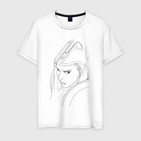 Мужская футболка хлопок с принтом Warrior woman в Тюмени, 100% хлопок | прямой крой, круглый вырез горловины, длина до линии бедер, слегка спущенное плечо. | fantasy | warrior | античность | воительница | доспехи | фэнтези