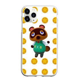 Чехол для iPhone 11 Pro Max матовый с принтом Animal crossing - Nook в Тюмени, Силикон |  | Тематика изображения на принте: animal crossing | nook | детский | желтый | игра | компьютерный | кроссинг | монеты | нок | нук | персонаж | подарок | том нук | узор | энимал кросинг