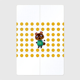 Магнитный плакат 2Х3 с принтом Animal crossing - Nook в Тюмени, Полимерный материал с магнитным слоем | 6 деталей размером 9*9 см | animal crossing | nook | детский | желтый | игра | компьютерный | кроссинг | монеты | нок | нук | персонаж | подарок | том нук | узор | энимал кросинг