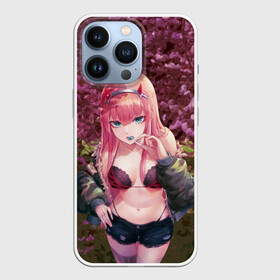 Чехол для iPhone 13 Pro с принтом Zero Two Сад сакуры в Тюмени,  |  | darling | darling in the franxx | zero two | вайфу | зеро ту | код 002 | любимый во франксе | франкс