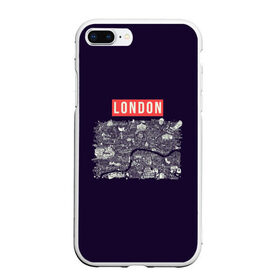Чехол для iPhone 7Plus/8 Plus матовый с принтом LONDON в Тюмени, Силикон | Область печати: задняя сторона чехла, без боковых панелей | london | англия | биг бен | великобритания | достопримечательности | карта | литературная карта | лондон | путешествия | твист | чарли чаплин | шерлок холмс | я люблю лондон
