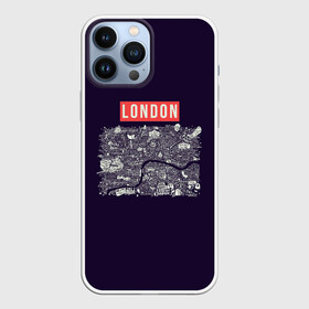 Чехол для iPhone 13 Pro Max с принтом LONDON в Тюмени,  |  | Тематика изображения на принте: london | англия | биг бен | великобритания | достопримечательности | карта | литературная карта | лондон | путешествия | твист | чарли чаплин | шерлок холмс | я люблю лондон