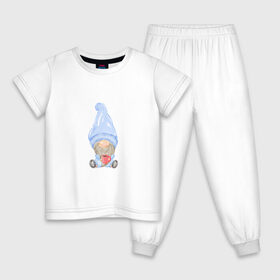Детская пижама хлопок с принтом Гном в Тюмени, 100% хлопок |  брюки и футболка прямого кроя, без карманов, на брюках мягкая резинка на поясе и по низу штанин
 | влюбленные | гномик | день валентина | парные | парочки | шарик