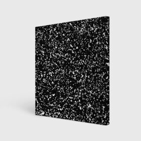 Холст квадратный с принтом Черно- белое в Тюмени, 100% ПВХ |  | капли | краска | кружочки | минимализм | точки