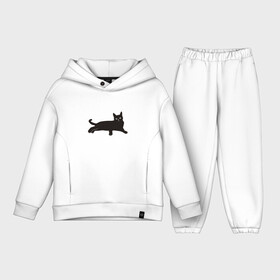 Детский костюм хлопок Oversize с принтом Черный кот в Тюмени,  |  | art | black | cat | cats | grumpy | illustration | kitten | kitty | pussy | pussycat | retro | vintage | арт | винтаж | винтажный | злой | иллюстрация | киса | киска | котенок | котик | кошка | краска | потертости | пятна | ретро | сердитый |