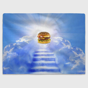 Плед 3D с принтом Райский бургер в Тюмени, 100% полиэстер | закругленные углы, все края обработаны. Ткань не мнется и не растягивается | food | hamburger | hot dog | ангел | блики | булка | булочка | бургер | бутерброд | вкусняшки | гамбургер | еда | котлета | лестница | лучи | небесный | небо | обжора | облака | пейзаж | природа | рай | сендвич