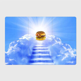 Магнитный плакат 3Х2 с принтом Райский бургер в Тюмени, Полимерный материал с магнитным слоем | 6 деталей размером 9*9 см | food | hamburger | hot dog | ангел | блики | булка | булочка | бургер | бутерброд | вкусняшки | гамбургер | еда | котлета | лестница | лучи | небесный | небо | обжора | облака | пейзаж | природа | рай | сендвич