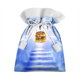 Подарочный 3D мешок с принтом Райский бургер в Тюмени, 100% полиэстер | Размер: 29*39 см | food | hamburger | hot dog | ангел | блики | булка | булочка | бургер | бутерброд | вкусняшки | гамбургер | еда | котлета | лестница | лучи | небесный | небо | обжора | облака | пейзаж | природа | рай | сендвич