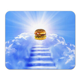 Коврик для мышки прямоугольный с принтом Райский бургер в Тюмени, натуральный каучук | размер 230 х 185 мм; запечатка лицевой стороны | Тематика изображения на принте: food | hamburger | hot dog | ангел | блики | булка | булочка | бургер | бутерброд | вкусняшки | гамбургер | еда | котлета | лестница | лучи | небесный | небо | обжора | облака | пейзаж | природа | рай | сендвич