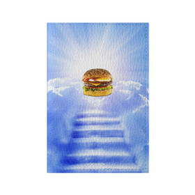 Обложка для паспорта матовая кожа с принтом Райский бургер в Тюмени, натуральная матовая кожа | размер 19,3 х 13,7 см; прозрачные пластиковые крепления | Тематика изображения на принте: food | hamburger | hot dog | ангел | блики | булка | булочка | бургер | бутерброд | вкусняшки | гамбургер | еда | котлета | лестница | лучи | небесный | небо | обжора | облака | пейзаж | природа | рай | сендвич