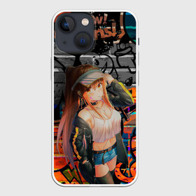 Чехол для iPhone 13 mini с принтом Anime Girl with Graffiti в Тюмени,  |  | anime | girl | аниме | граффити | девушка | тян