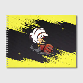 Альбом для рисования с принтом Сайтама One Punch Man в Тюмени, 100% бумага
 | матовая бумага, плотность 200 мг. | anime | one punch man | аниме | анимэ | бэнг | ван панч мэн | ванпанчмен | генос | кинг | сайтама | соник | супер герой | торнадо | уан панч мен