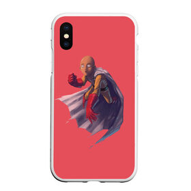 Чехол для iPhone XS Max матовый с принтом Сайтама One Punch Man в Тюмени, Силикон | Область печати: задняя сторона чехла, без боковых панелей | Тематика изображения на принте: anime | one punch man | аниме | анимэ | бэнг | ван панч мэн | ванпанчмен | генос | кинг | сайтама | соник | супер герой | торнадо | уан панч мен