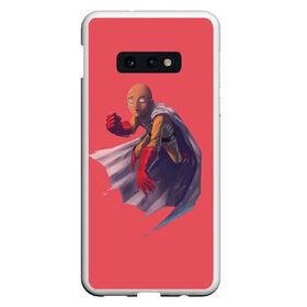 Чехол для Samsung S10E с принтом Сайтама One Punch Man в Тюмени, Силикон | Область печати: задняя сторона чехла, без боковых панелей | anime | one punch man | аниме | анимэ | бэнг | ван панч мэн | ванпанчмен | генос | кинг | сайтама | соник | супер герой | торнадо | уан панч мен