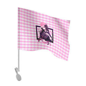 Флаг для автомобиля с принтом Незуко Камадо в Тюмени, 100% полиэстер | Размер: 30*21 см | demon slayer | kamado | kimetsu no aiba | nezuko | камадо | клинок | незуко | рассекающий демонов