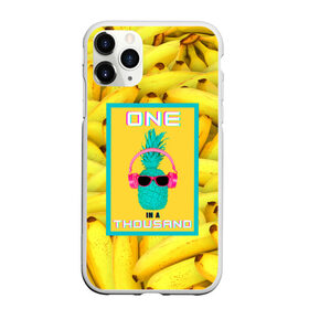 Чехол для iPhone 11 Pro Max матовый с принтом Ананас и бананы в Тюмени, Силикон |  | 3d | ананас | бананы | бирюзовый | единственный | желтый | надпись | наушники | один | один на тысячу | одна на тысячу | очки | полная запечатка | розовый | самовыражение