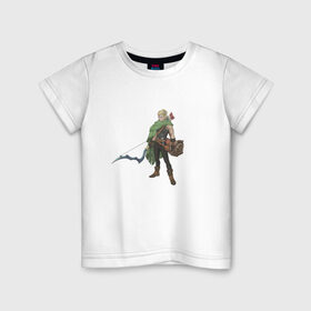 Детская футболка хлопок с принтом Лучник в Тюмени, 100% хлопок | круглый вырез горловины, полуприлегающий силуэт, длина до линии бедер | Тематика изображения на принте: лук | лучник | парень | странник | фэнтези | эльф