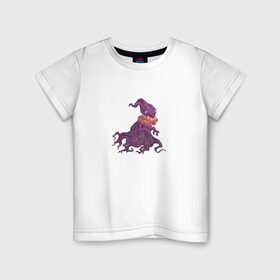 Детская футболка хлопок с принтом Волшебное дерево в Тюмени, 100% хлопок | круглый вырез горловины, полуприлегающий силуэт, длина до линии бедер | дерево | животные | корни | листья | магия | осьминог