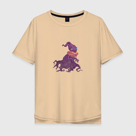 Мужская футболка хлопок Oversize с принтом Волшебное дерево в Тюмени, 100% хлопок | свободный крой, круглый ворот, “спинка” длиннее передней части | дерево | животные | корни | листья | магия | осьминог