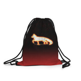Рюкзак-мешок 3D с принтом Светящаяся лиса в Тюмени, 100% полиэстер | плотность ткани — 200 г/м2, размер — 35 х 45 см; лямки — толстые шнурки, застежка на шнуровке, без карманов и подкладки | fox | арт | животные | лиса