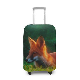 Чехол для чемодана 3D с принтом Рыжая лиса в Тюмени, 86% полиэфир, 14% спандекс | двустороннее нанесение принта, прорези для ручек и колес | fox | foxy | животное | звери | лиса | лисенок | лисичка | милая | рыжая | фокс