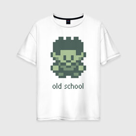 Женская футболка хлопок Oversize с принтом Old school в Тюмени, 100% хлопок | свободный крой, круглый ворот, спущенный рукав, длина до линии бедер
 | gameboy | игра | персонаж | пиксель | рпг