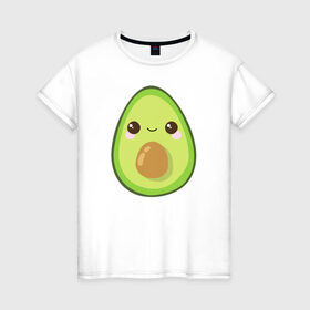 Женская футболка хлопок с принтом Avocado в Тюмени, 100% хлопок | прямой крой, круглый вырез горловины, длина до линии бедер, слегка спущенное плечо | 1 годик | love | дети | детские | любовь | малыш | малыши | ребенок