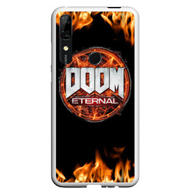 Чехол для Honor P Smart Z с принтом DOOM Eternal в Тюмени, Силикон | Область печати: задняя сторона чехла, без боковых панелей | doom eternal | дум | игра | компьютерная | логотип | надпись | огненный | огонь | подарок | пожар | символ | фанату | черный