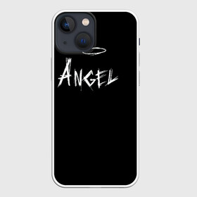 Чехол для iPhone 13 mini с принтом ANGEL в Тюмени,  |  | Тематика изображения на принте: angel | angelos | archangel | graffiti | inscription | messenger | saint | ангел | ангелок | ангелос | ангелочек | архангел | вестник | графити | надпись | посланник | святой