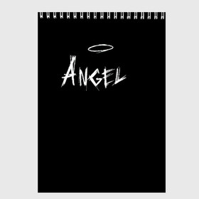 Скетчбук с принтом ANGEL в Тюмени, 100% бумага
 | 48 листов, плотность листов — 100 г/м2, плотность картонной обложки — 250 г/м2. Листы скреплены сверху удобной пружинной спиралью | angel | angelos | archangel | graffiti | inscription | messenger | saint | ангел | ангелок | ангелос | ангелочек | архангел | вестник | графити | надпись | посланник | святой