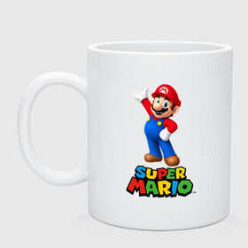 Кружка керамическая с принтом Super Mario в Тюмени, керамика | объем — 330 мл, диаметр — 80 мм. Принт наносится на бока кружки, можно сделать два разных изображения | видеоигра | игра | марио | персонаж