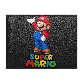 Обложка для студенческого билета с принтом Super Mario в Тюмени, натуральная кожа | Размер: 11*8 см; Печать на всей внешней стороне | видеоигра | игра | марио | персонаж