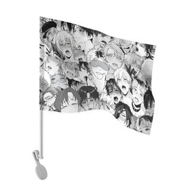 Флаг для автомобиля с принтом Ахегао в Тюмени, 100% полиэстер | Размер: 30*21 см | manga | yuri | аниме | аниме любовь | анимекун | ахегао | манга | парни | яой