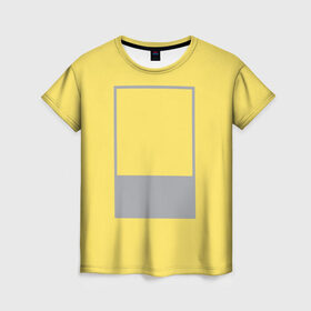 Женская футболка 3D с принтом Цвет года в Тюмени, 100% полиэфир ( синтетическое хлопкоподобное полотно) | прямой крой, круглый вырез горловины, длина до линии бедер | Тематика изображения на принте: 13 0647 illuminating | 17 5104 ultimate gray | 2021 | pantone