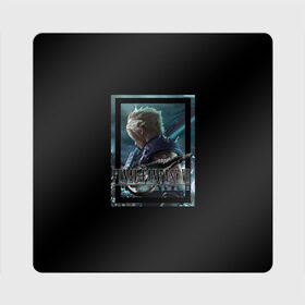 Магнит виниловый Квадрат с принтом Final Fantasy VII Remake в Тюмени, полимерный материал с магнитным слоем | размер 9*9 см, закругленные углы | final fantasy | final fantasy vii remake | герой | игра | компьютерная | подарок | ремейк | силуэт | синяя | узор | файнл фэнтези