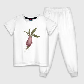 Детская пижама хлопок с принтом Мандрагора в Тюмени, 100% хлопок |  брюки и футболка прямого кроя, без карманов, на брюках мягкая резинка на поясе и по низу штанин
 | Тематика изображения на принте: корни | листочки | растение | фэнтези