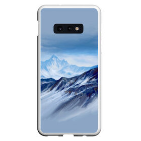 Чехол для Samsung S10E с принтом Серо-голубые горы в Тюмени, Силикон | Область печати: задняя сторона чехла, без боковых панелей | арт | горы | живопись | кистью | краски | пейзаж | рисунок | серый