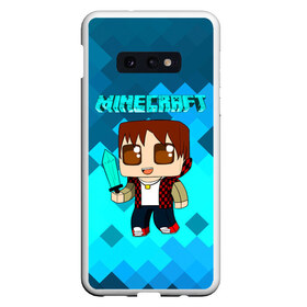 Чехол для Samsung S10E с принтом Minecraft в Тюмени, Силикон | Область печати: задняя сторона чехла, без боковых панелей | minecraft | алекс | белый | блоки | ведьма | взрывчатка | визера | волк | гаст | добывать | дракон | зеленый куб | зомби | игра | крафт | крипер | кубики | лошадка | майн | майнкрафт | манкрафт | овечка | оцелот