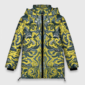 Женская зимняя куртка 3D с принтом УЗОР ФУТУРИЗМ в Тюмени, верх — 100% полиэстер; подкладка — 100% полиэстер; утеплитель — 100% полиэстер | длина ниже бедра, силуэт Оверсайз. Есть воротник-стойка, отстегивающийся капюшон и ветрозащитная планка. 

Боковые карманы с листочкой на кнопках и внутренний карман на молнии | абстракция | андроид | жёлтый | киберпанк | кора | механизмы | пятна | робот | узор | фантастика | футуризм | цвета 2021