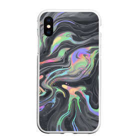 Чехол для iPhone XS Max матовый с принтом color pattern в Тюмени, Силикон | Область печати: задняя сторона чехла, без боковых панелей | Тематика изображения на принте: chromatic | colors | divorces | multicolored | paint | pattern | потеки краски | разводы | цветной паттерн