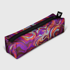 Пенал 3D с принтом colorful waves в Тюмени, 100% полиэстер | плотная ткань, застежка на молнии | Тематика изображения на принте: abstract | colors | paint | pattern | violet | waves | абстракция | волны | краска | цветной