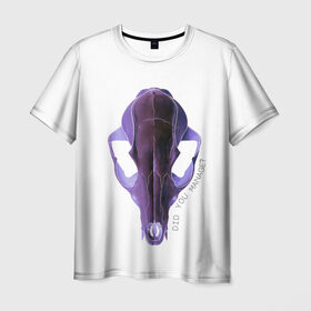 Мужская футболка 3D с принтом The Skull в Тюмени, 100% полиэфир | прямой крой, круглый вырез горловины, длина до линии бедер | альтернатива | андеграунд | гот | готика | готический стиль | готы | фиолетовый череп | череп | череп животного