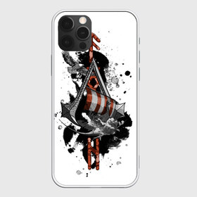 Чехол для iPhone 12 Pro Max с принтом Assassins Creed Valhalla Тату в Тюмени, Силикон |  | ассасинс крид | викинги | графика | драккар | корабль | орел | руны | тату