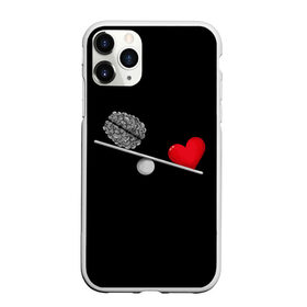 Чехол для iPhone 11 Pro Max матовый с принтом Слушай Сердце в Тюмени, Силикон |  | Тематика изображения на принте: 14 февраля | love | valentines day | девушке | день влюбленных | качели | любимой | любимому | любовь | не слушай мозг | пара | парню | перевесил | разум | сердца | сердце heart | слушай сердце
