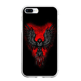 Чехол для iPhone 7Plus/8 Plus матовый с принтом Voron в Тюмени, Силикон | Область печати: задняя сторона чехла, без боковых панелей | ворон | крылья | перья | птица | сердце | тьма