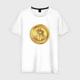 Мужская футболка хлопок с принтом BTC в Тюмени, 100% хлопок | прямой крой, круглый вырез горловины, длина до линии бедер, слегка спущенное плечо. | bitcoin | btc | биткоин | валюта | деньги | криптовалюта