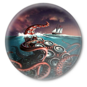 Значок с принтом Lovecraft в Тюмени,  металл | круглая форма, металлическая застежка в виде булавки | lovecraft | говард филлипс лавкрафт | ктулху | лавкрафт | филлипс лавкрафт