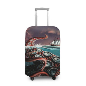 Чехол для чемодана 3D с принтом Lovecraft в Тюмени, 86% полиэфир, 14% спандекс | двустороннее нанесение принта, прорези для ручек и колес | lovecraft | говард филлипс лавкрафт | ктулху | лавкрафт | филлипс лавкрафт